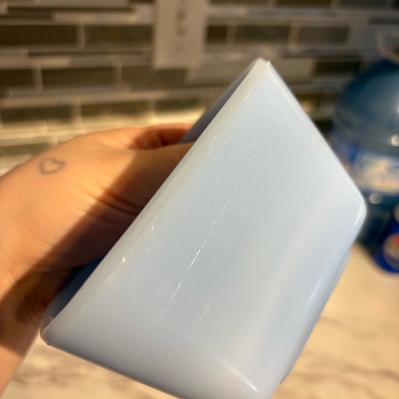 Vintage Pyrex Delphite Blue Fridge Primary Red Fridgie - Picture 2 of 16